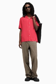 AllSaints Pink Underground Short Sleeve Shirt - Image 3 of 7