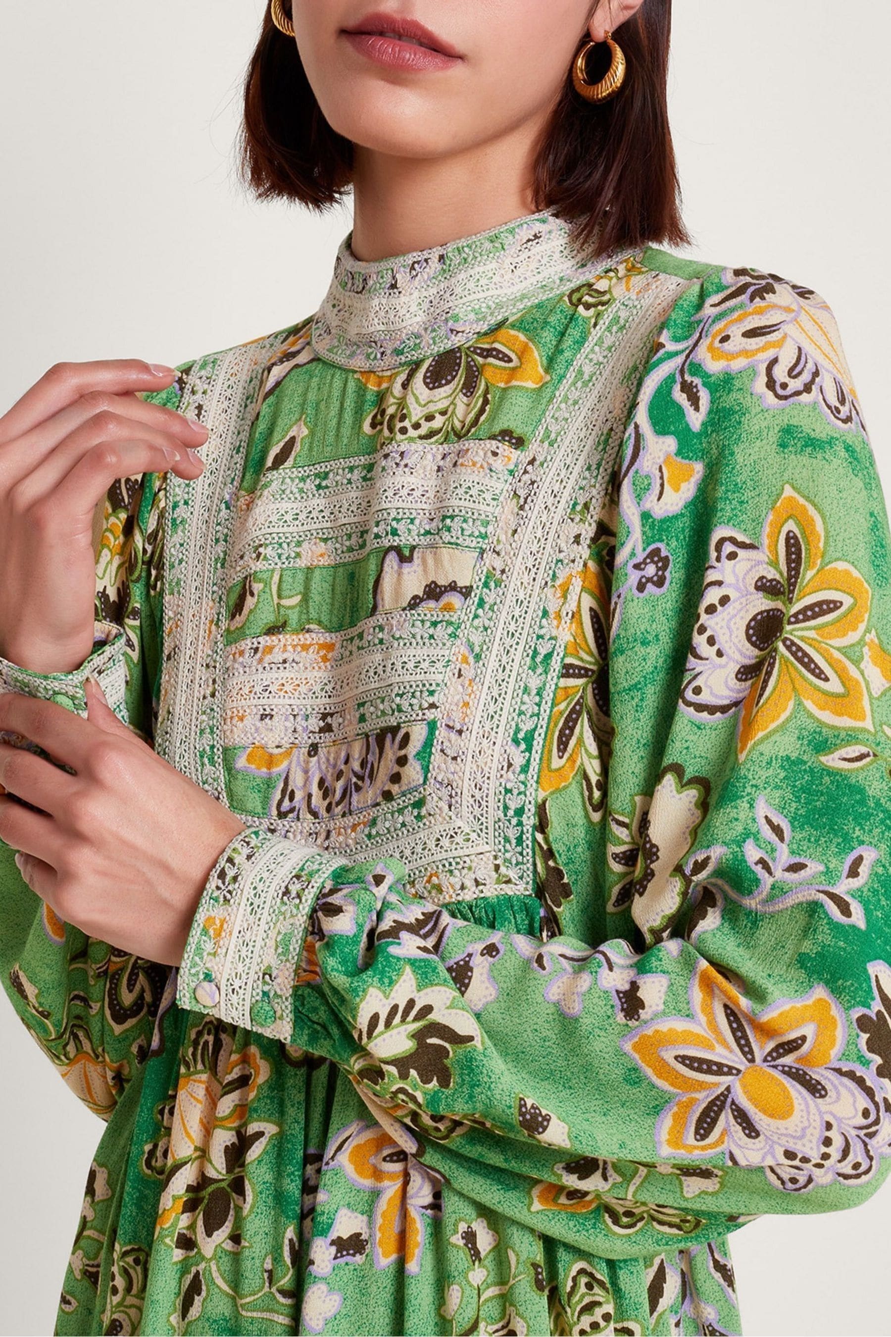 Buy Monsoon Green Juliet Floral Dress from Next Luxembourg