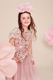 Monsoon Pink Cora Embroidered Ruffle Dress - Image 4 of 4