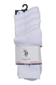 U.S. Polo Assn. Quarter Sports White Socks 5 Pack - Image 2 of 3