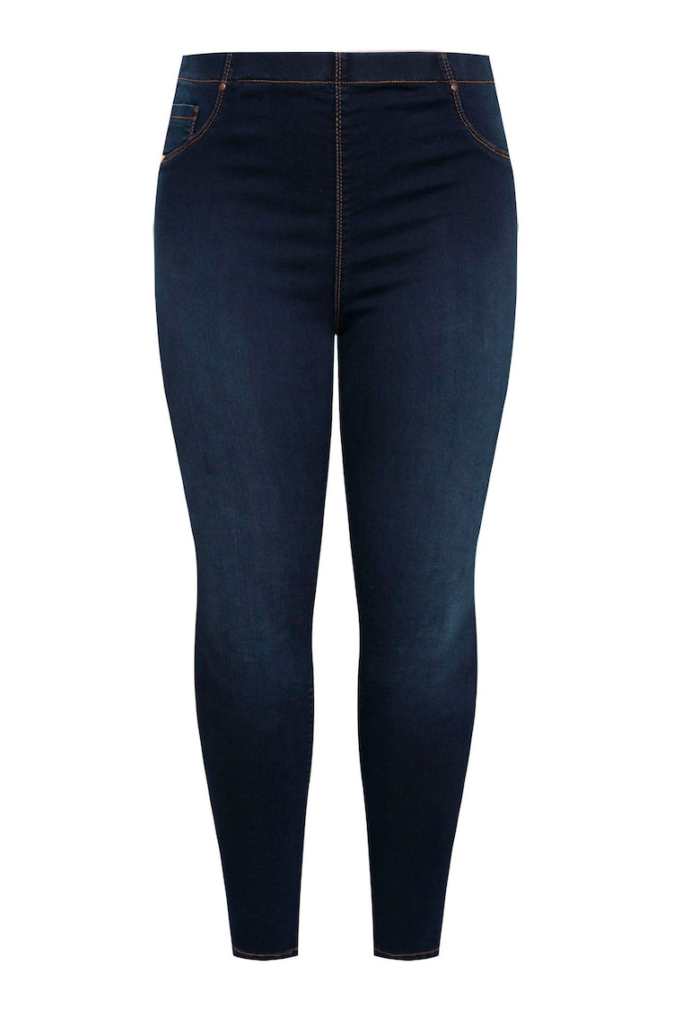 Yours Curve Blue Pull On Jenny Jeggings - Image 6 of 6