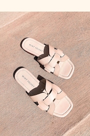 Mint Velvet Cream Leather Flat Sandals - Image 1 of 7