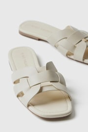 Mint Velvet Cream Leather Flat Sandals - Image 3 of 7