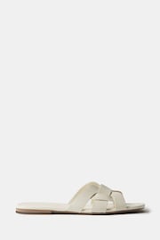 Mint Velvet Cream Leather Flat Sandals - Image 4 of 7