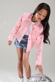 Lipsy Pink Denim Western Jacket (From 3-16yrs) - Image 3 of 4