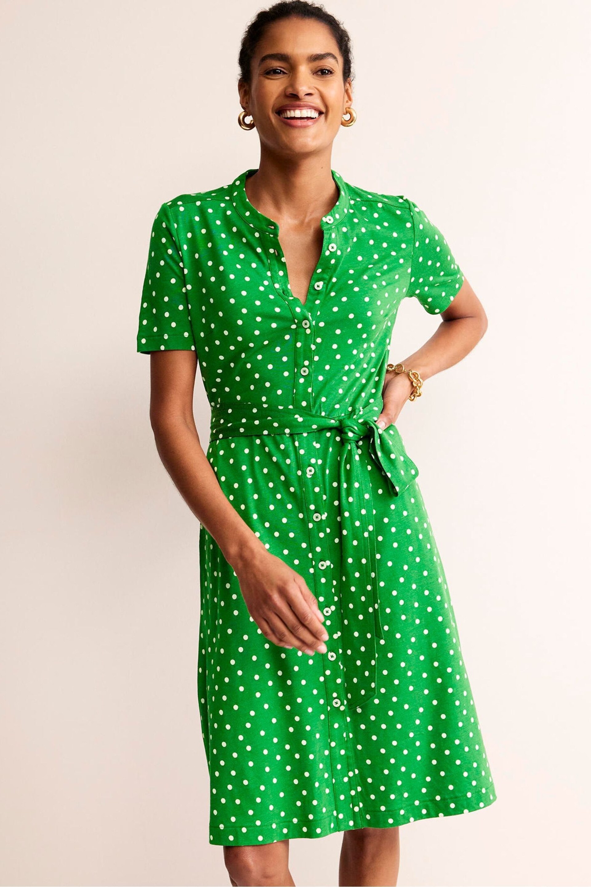 Boden Green Petite Julia Short Sleeve Shirt Dress - Image 4 of 5