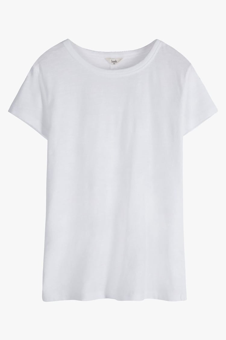 Hush White Slim Fit 100% Cotton Crew T-Shirt - Image 5 of 5