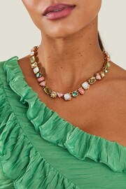 Accessorize Pink Eclectic Gem Collar Necklace - Image 3 of 3