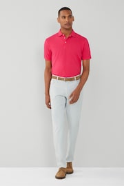 Hackett Men Pink London Short Sleeve 100% Cotton Polo Shirt - Image 3 of 5