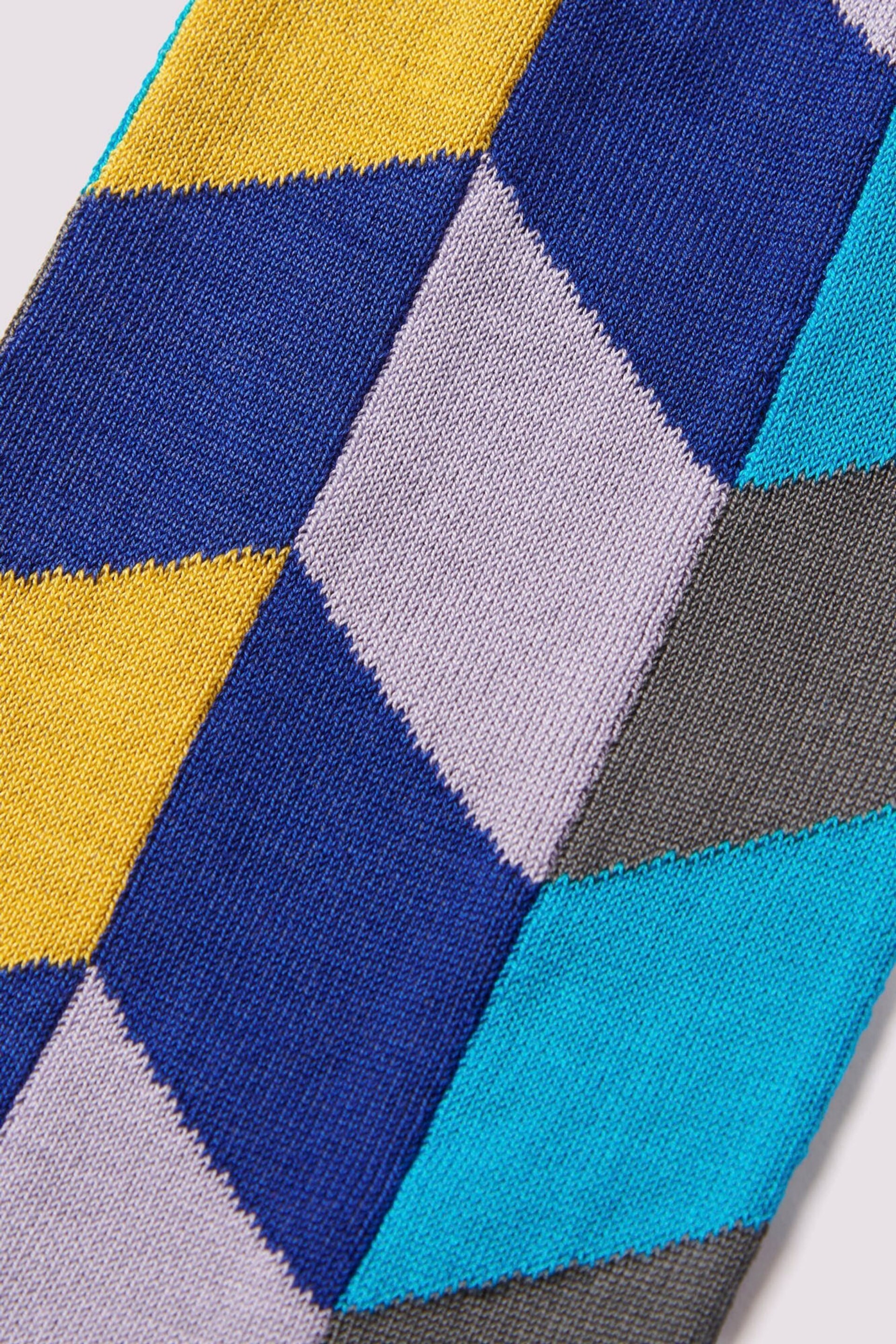 Duchamp Mens Blue Harlequin Socks - Image 3 of 3