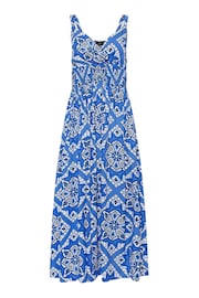 PixieGirl Petite Blue Tile Print Maxi Dress - Image 6 of 6