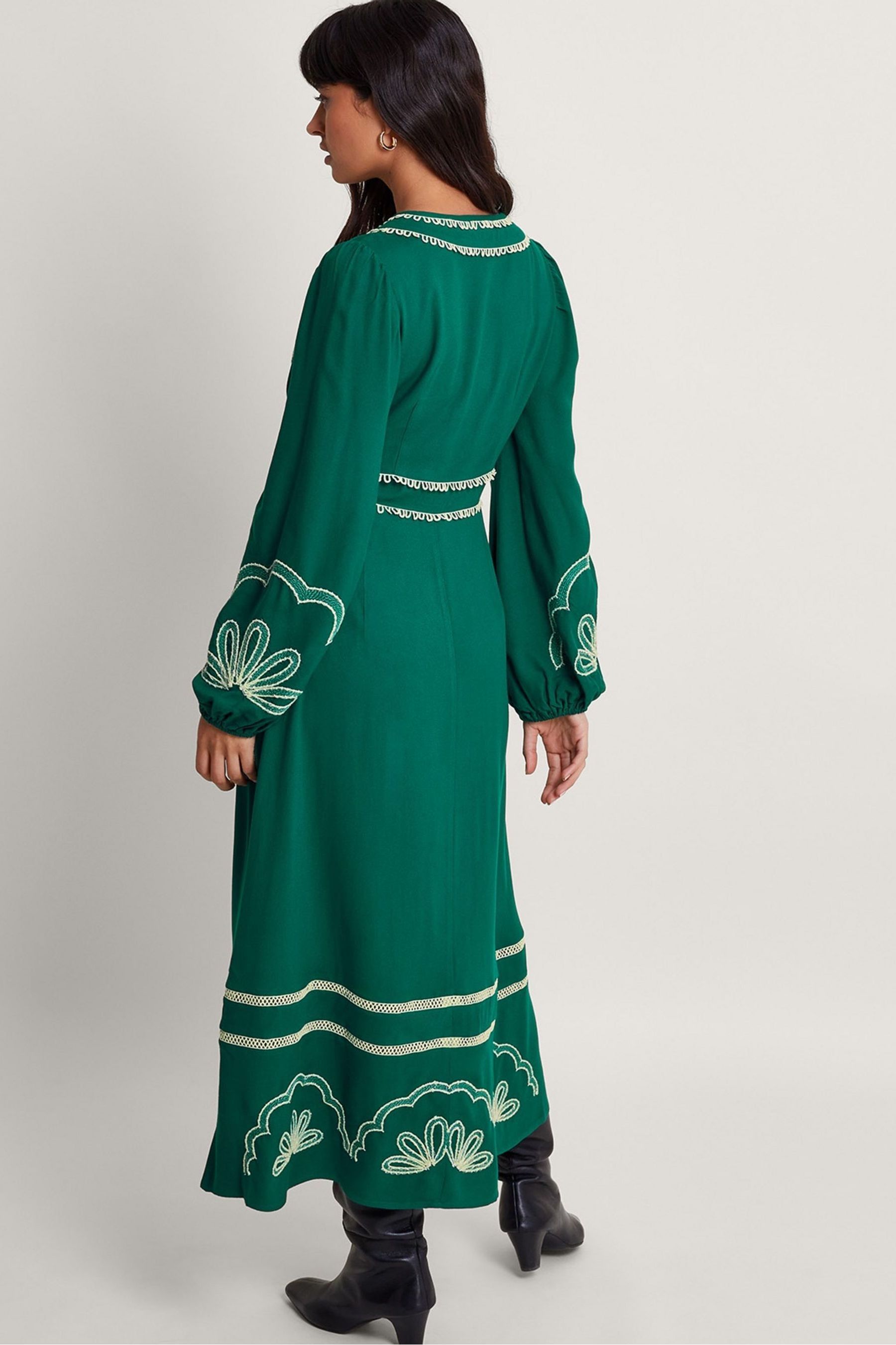 Buy Monsoon Green Clio Embroidered Dress from Next United Arab Emirates