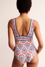 Boden Blue Porto V-Neck Swimsuit - Image 3 of 7