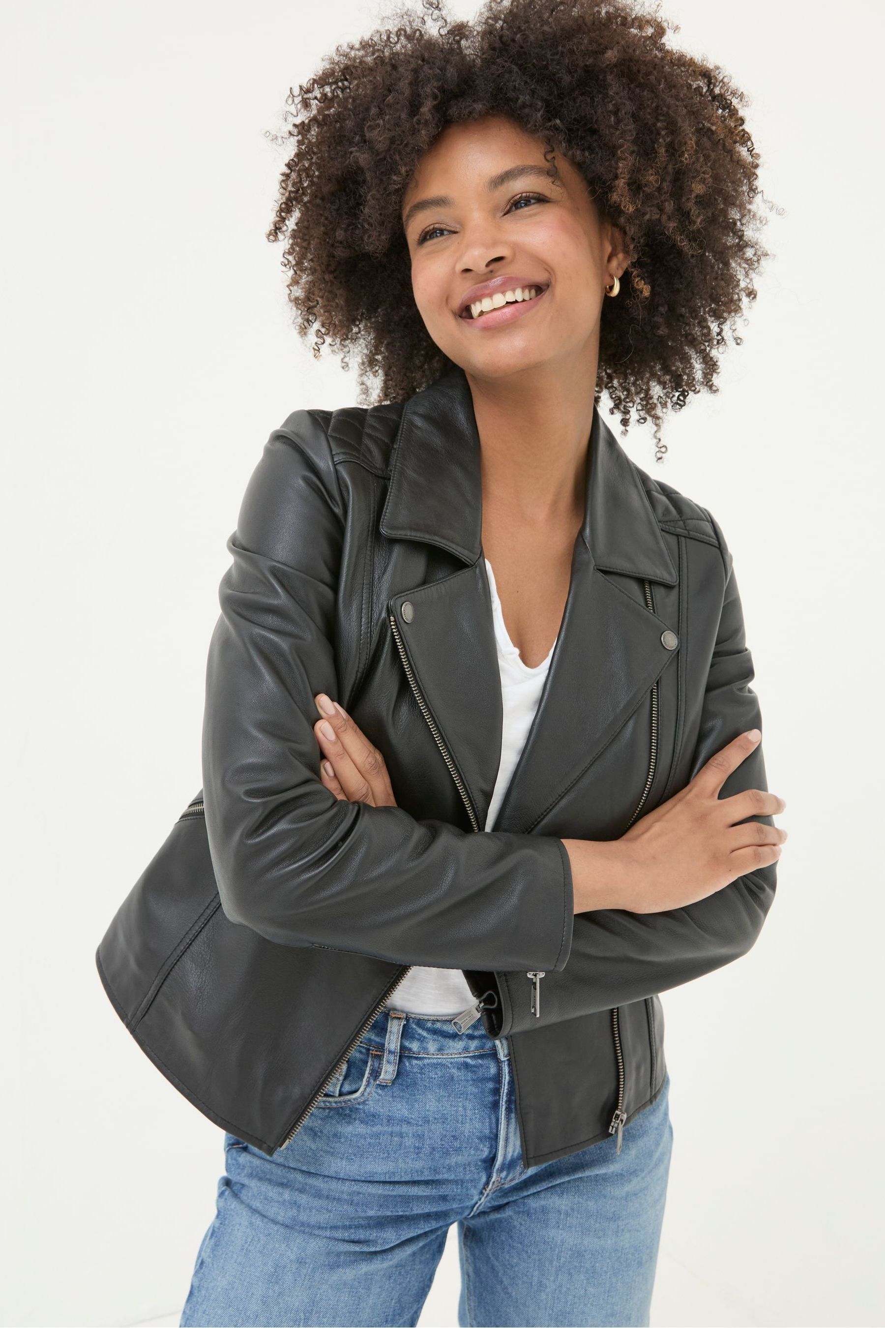 Quilted biker jacket sale