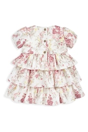 Mamas & Papas Cream Laura Ashley Floral Print Frill Dress - Image 2 of 3