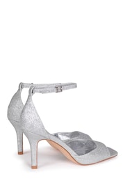 Linzi Silver Jolie Glitter Square Toe Heeled Sandals - Image 4 of 4