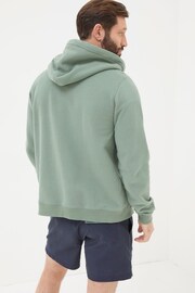 FatFace Green Chest Stripe Zip Through Hoodie - Image 4 of 7