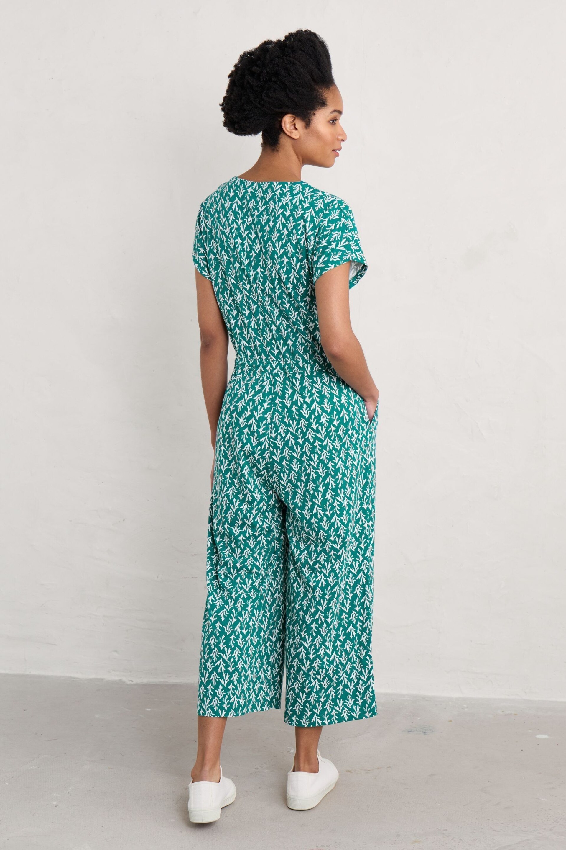 Seasalt Cornwall Green Rose Trellis Jumpsuit - Image 2 of 5