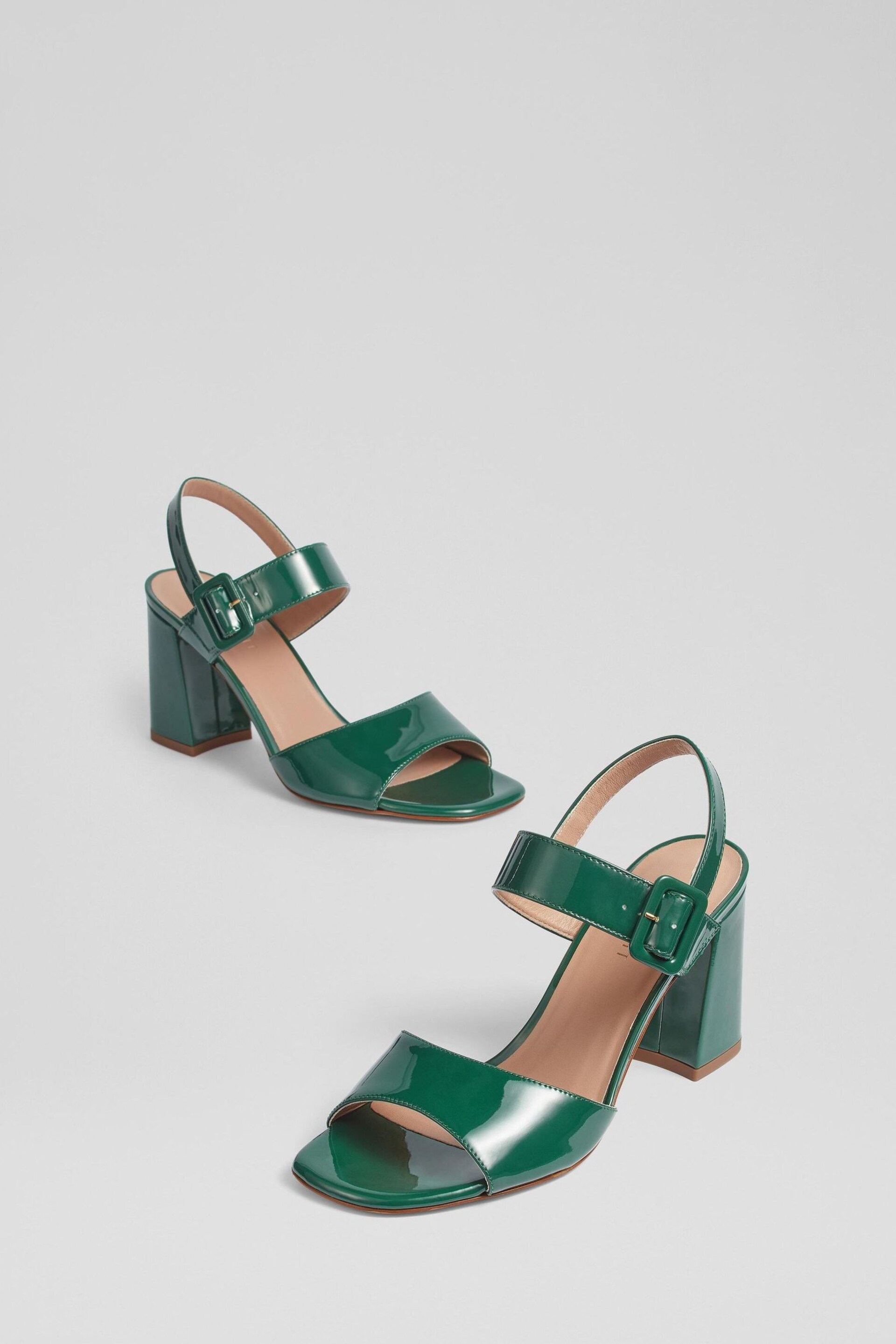 LK Bennett Rae Patent Leather Large Buckle Sandals - Image 3 of 3