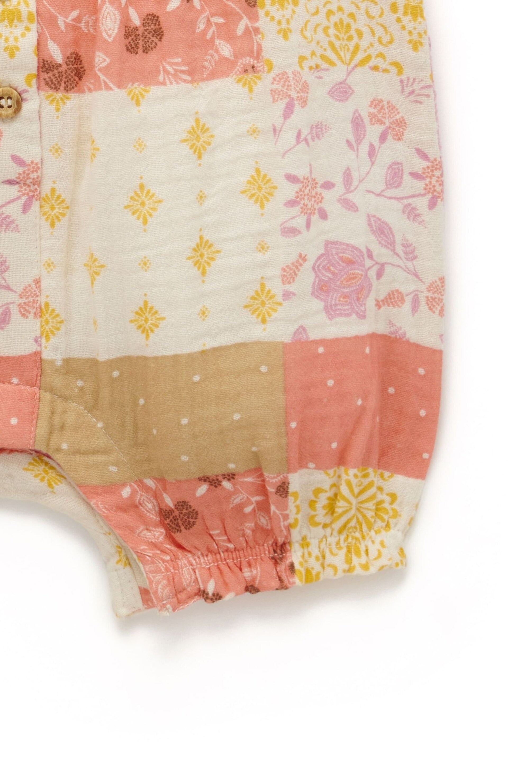 Purebaby Pink Patchwork Romper - Image 3 of 4