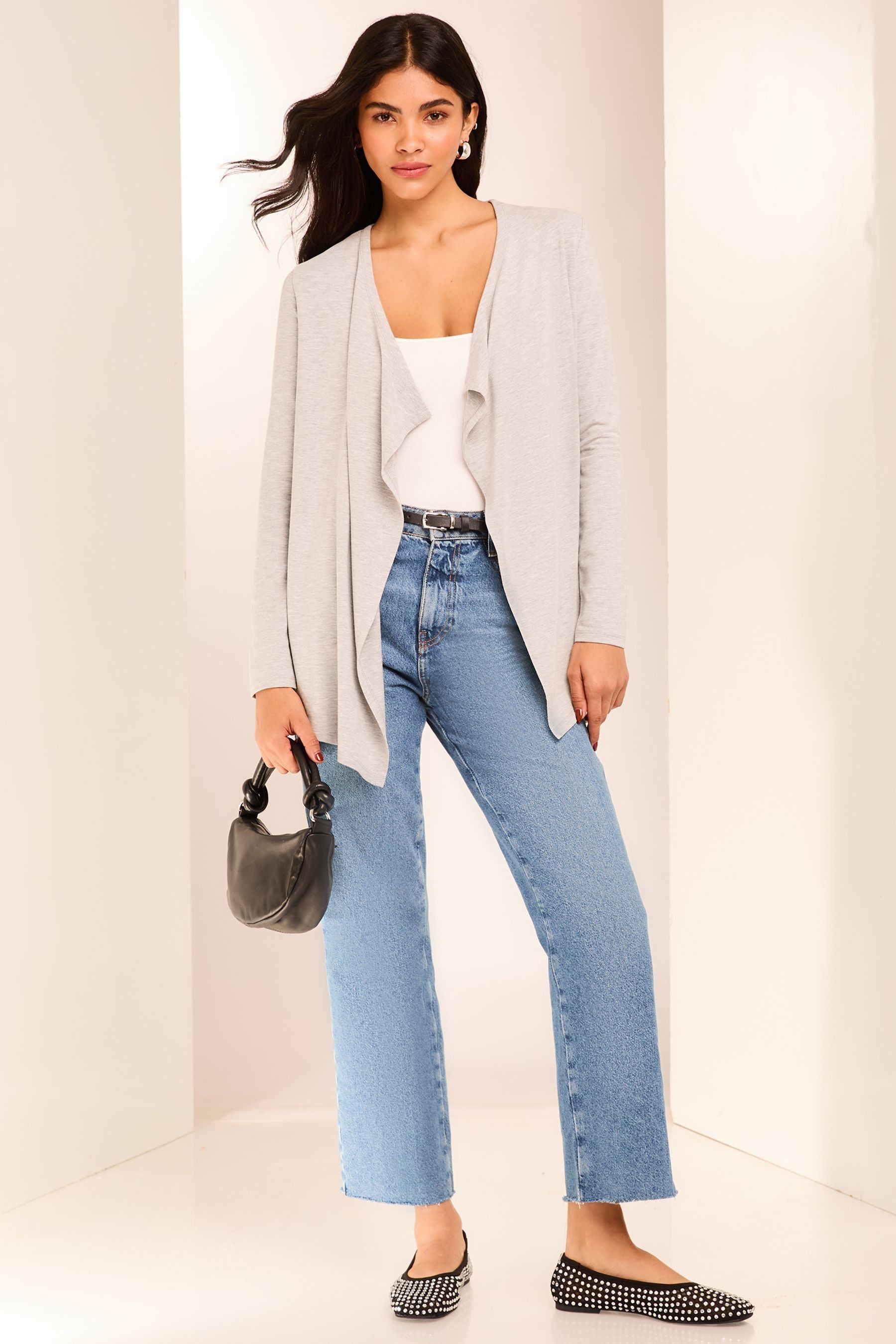 Lipsy Grey Waterfall Cardigan