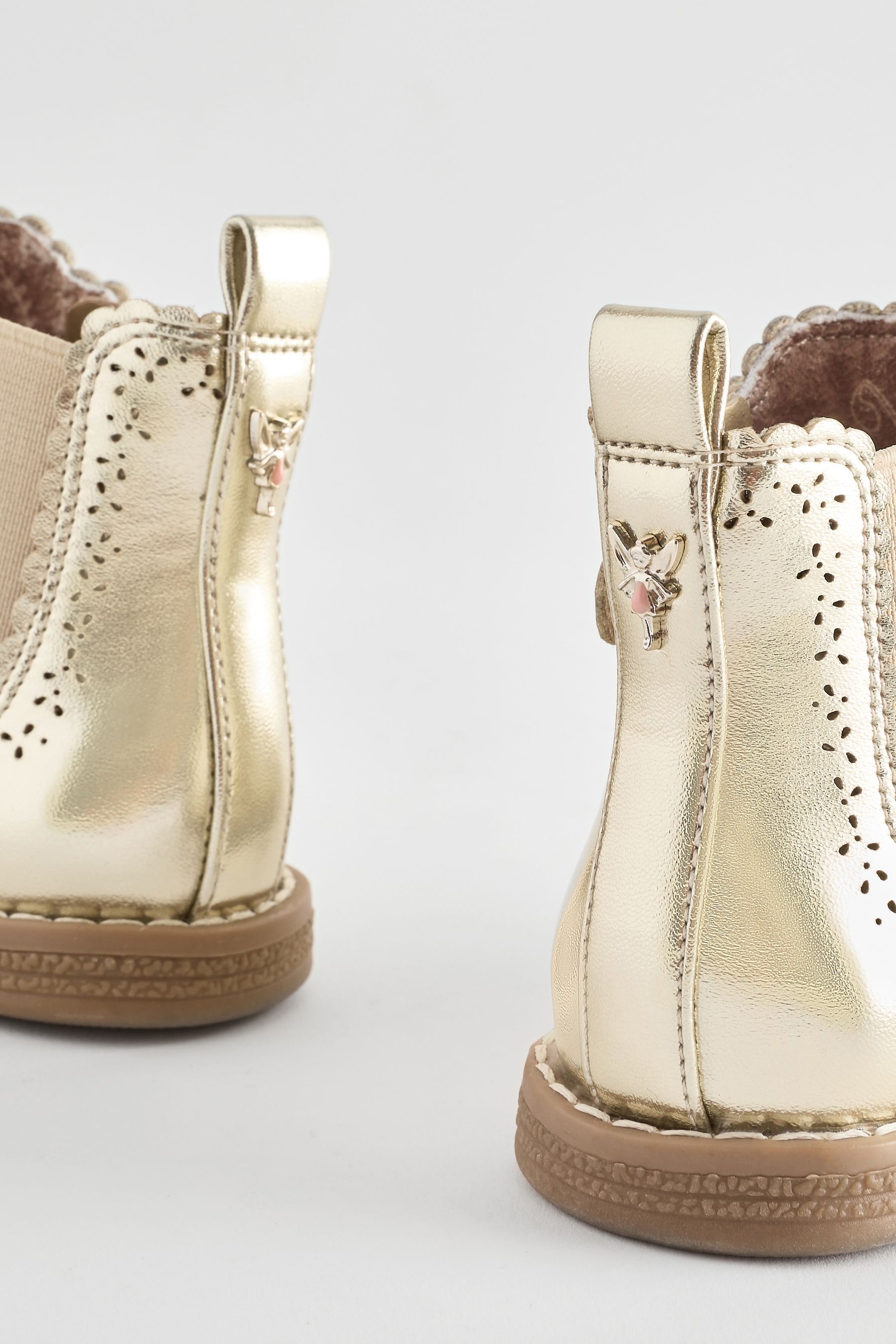 Gold Wide Fit G Chelsea Ankle Boots