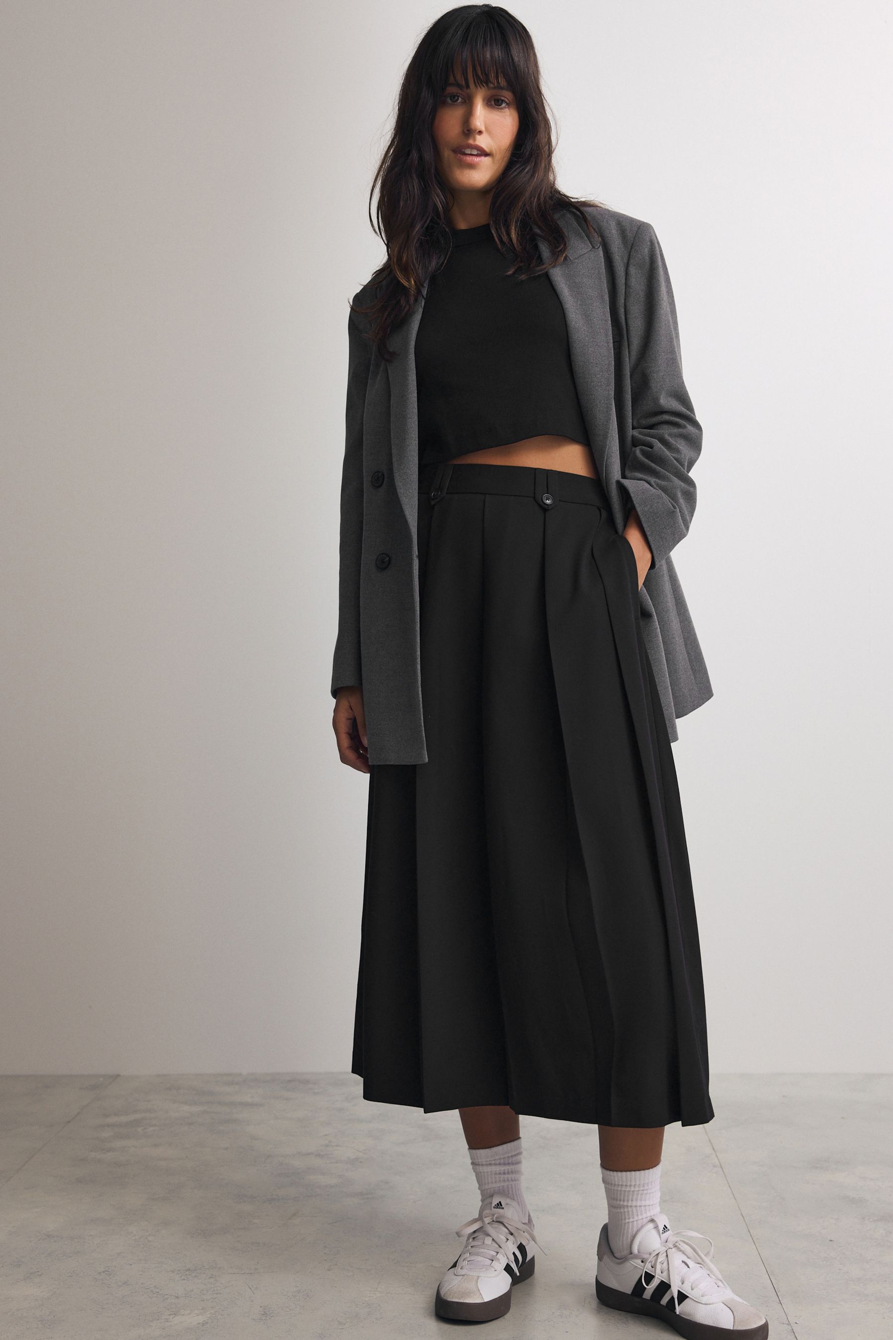 Buy Black Pleated Midi Skirt from the Next UK online shop