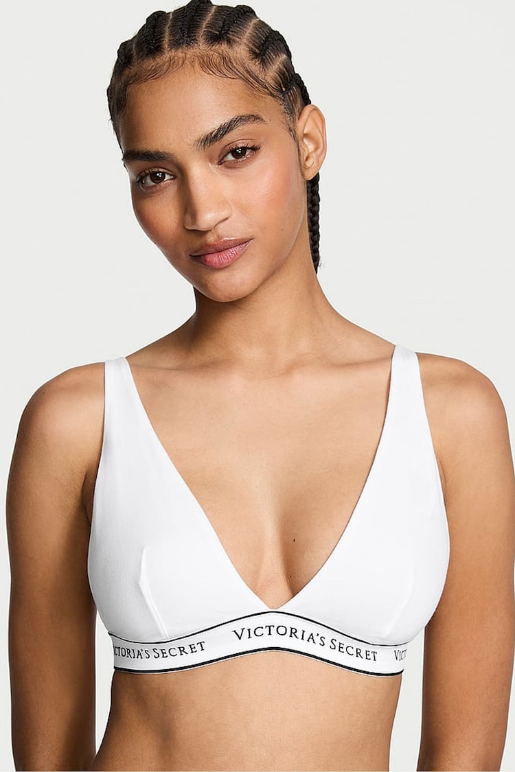 Victoria's Secret White Logo Bralette - Image 1 of 2