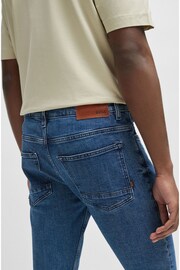 BOSS Mid Blue Maine Straight Fit Stretch Jeans - Image 4 of 5