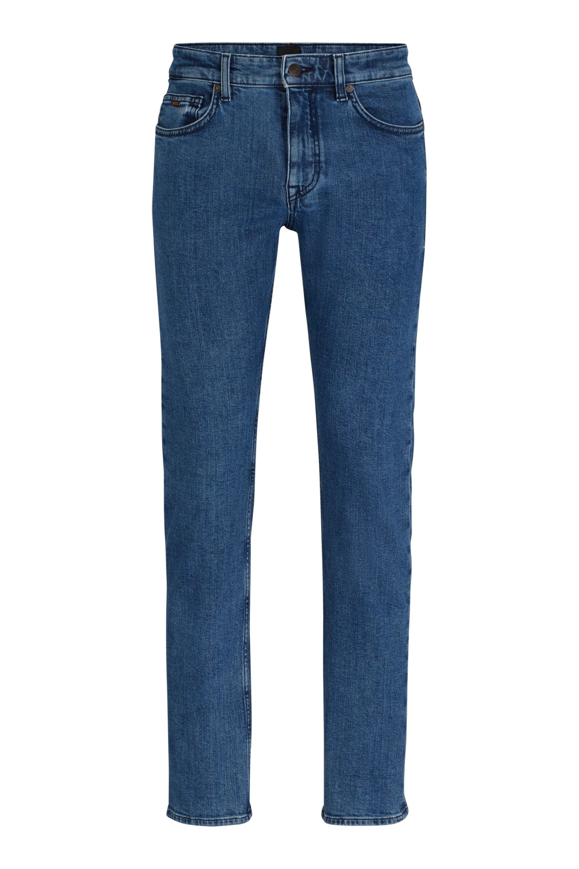 BOSS Mid Blue Maine Straight Fit Stretch Jeans - Image 5 of 5