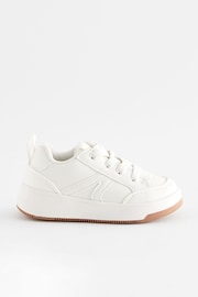 White Wide Fit (G) Elastic Lace Trainers - Image 2 of 5