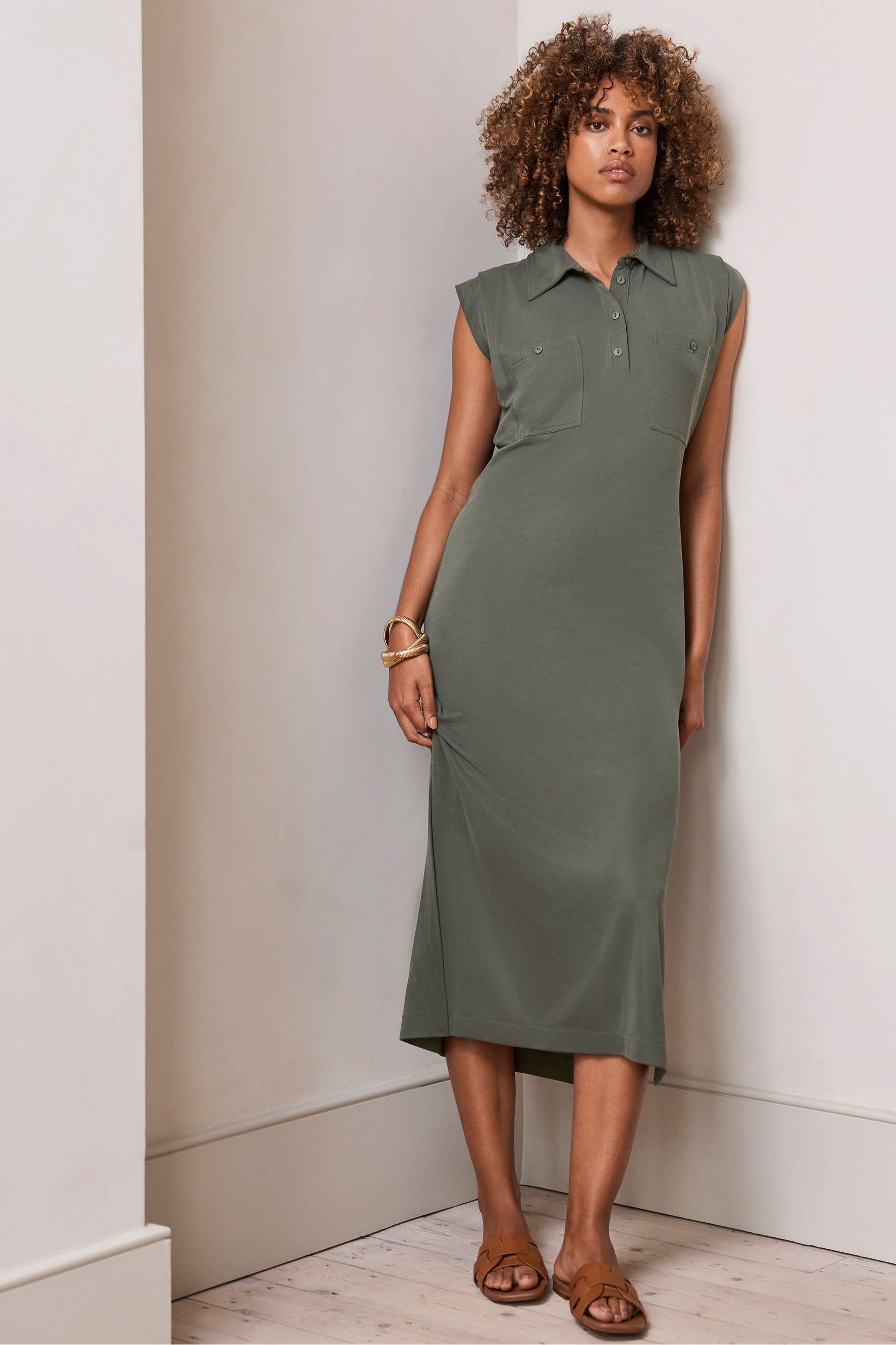 Buy Mint Velvet Green Polo Midi Dress from the Next UK online shop