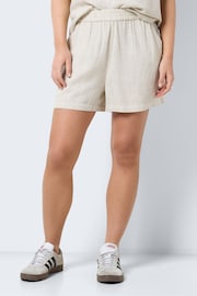 NOISY MAY Brown Linen Blend Shorts - Image 4 of 6