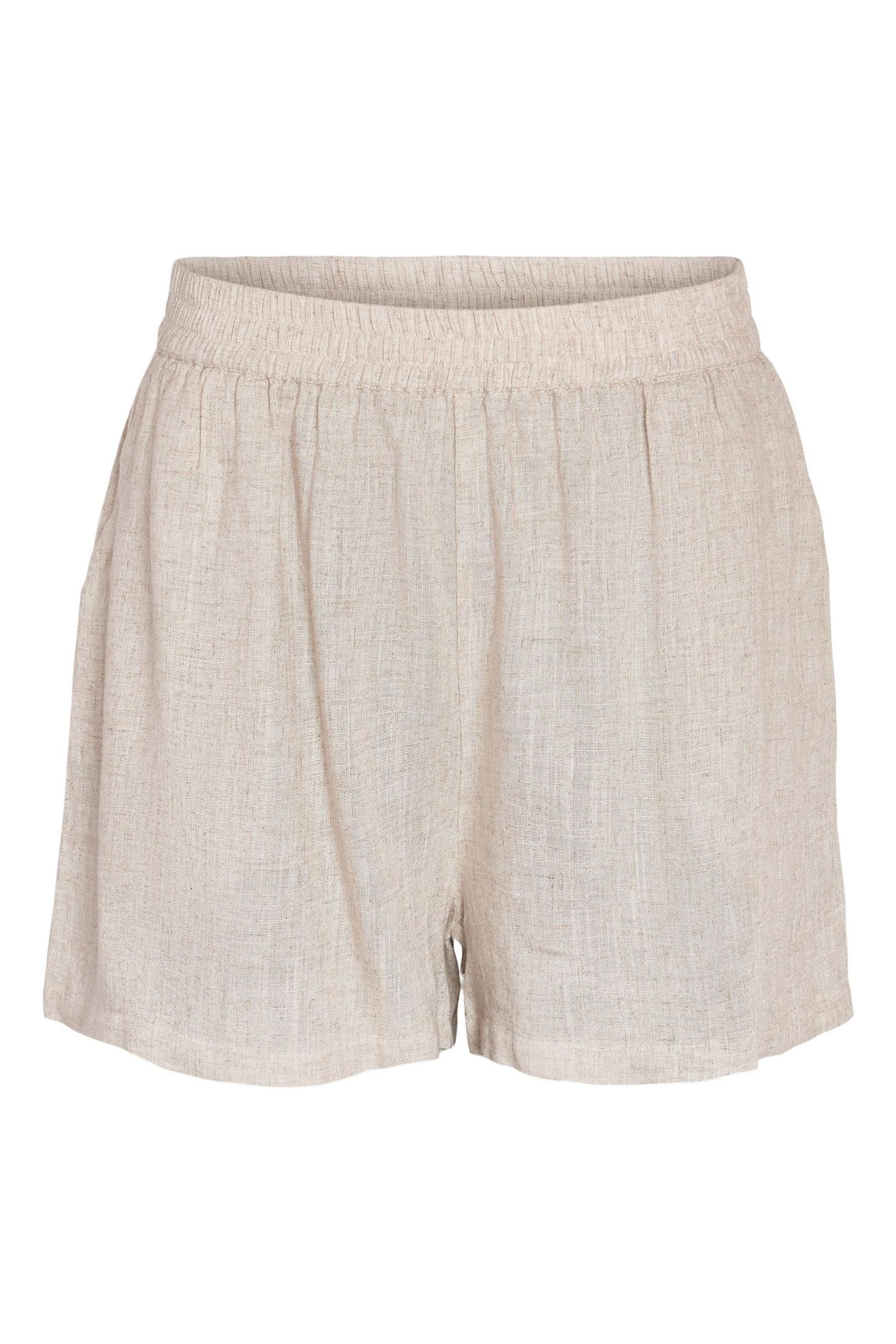 NOISY MAY Brown Linen Blend Shorts - Image 6 of 6