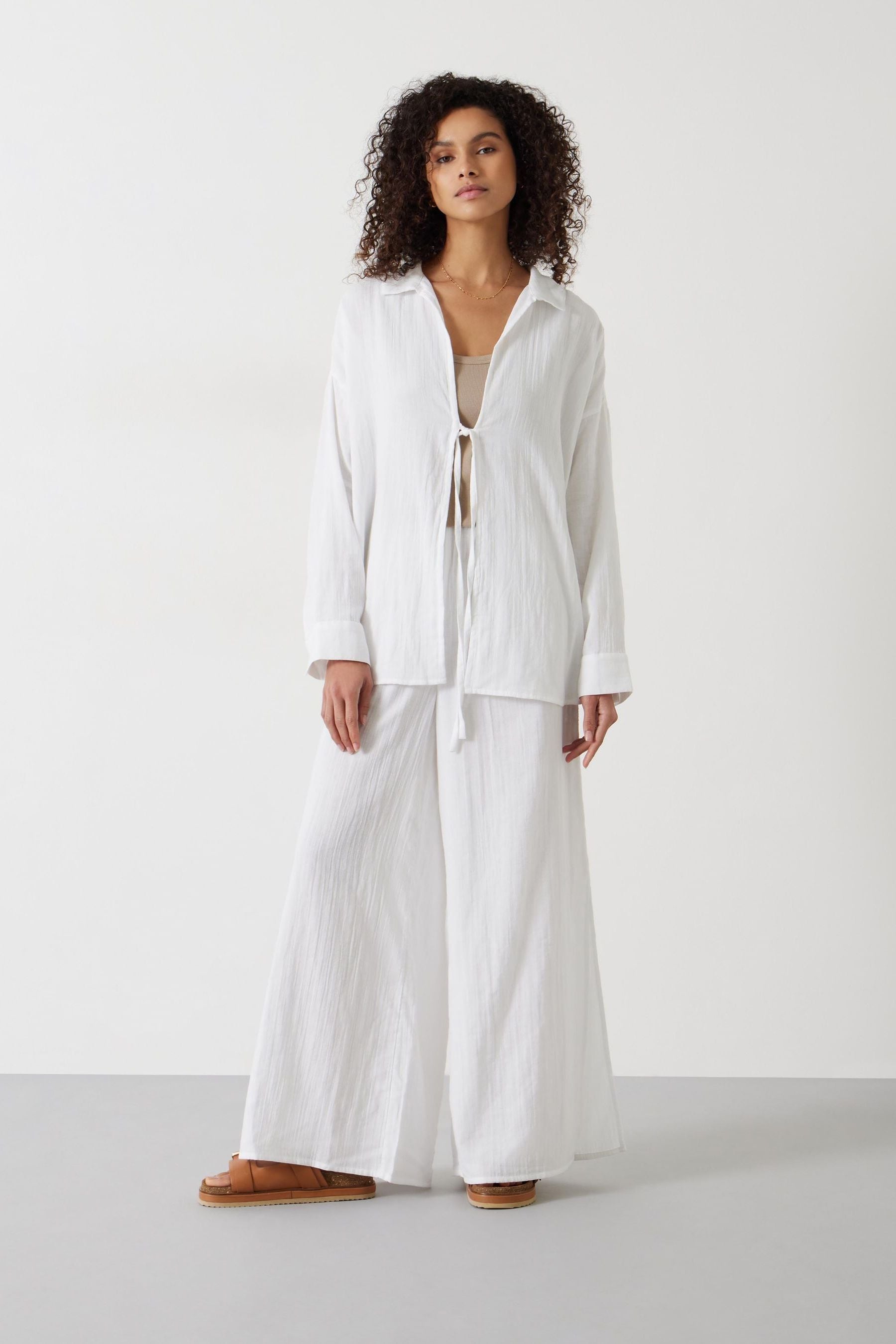 Womens Hush White Elodie Beach Trousers