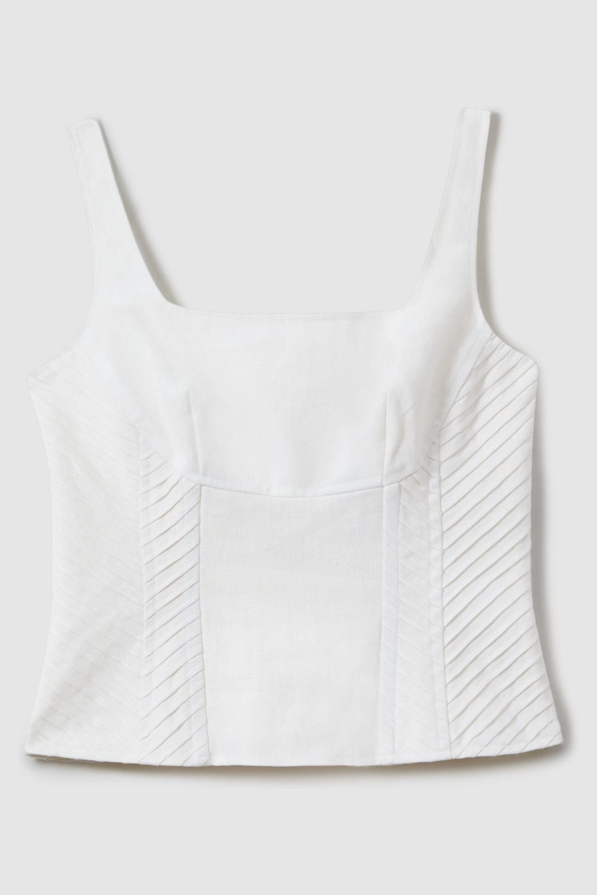 Reiss Cream Mirabelle Linen Corset Vest - Image 2 of 4