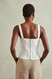 Reiss Cream Mirabelle Linen Corset Vest - Image 3 of 4