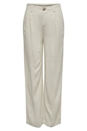 ONLY Cream Tailored Wide Leg Trousers With A Touch Of Linen - Image 1 of 3