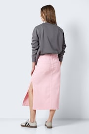 NOISY MAY Pink Midi Denim Skirt With Side Split - Image 2 of 3