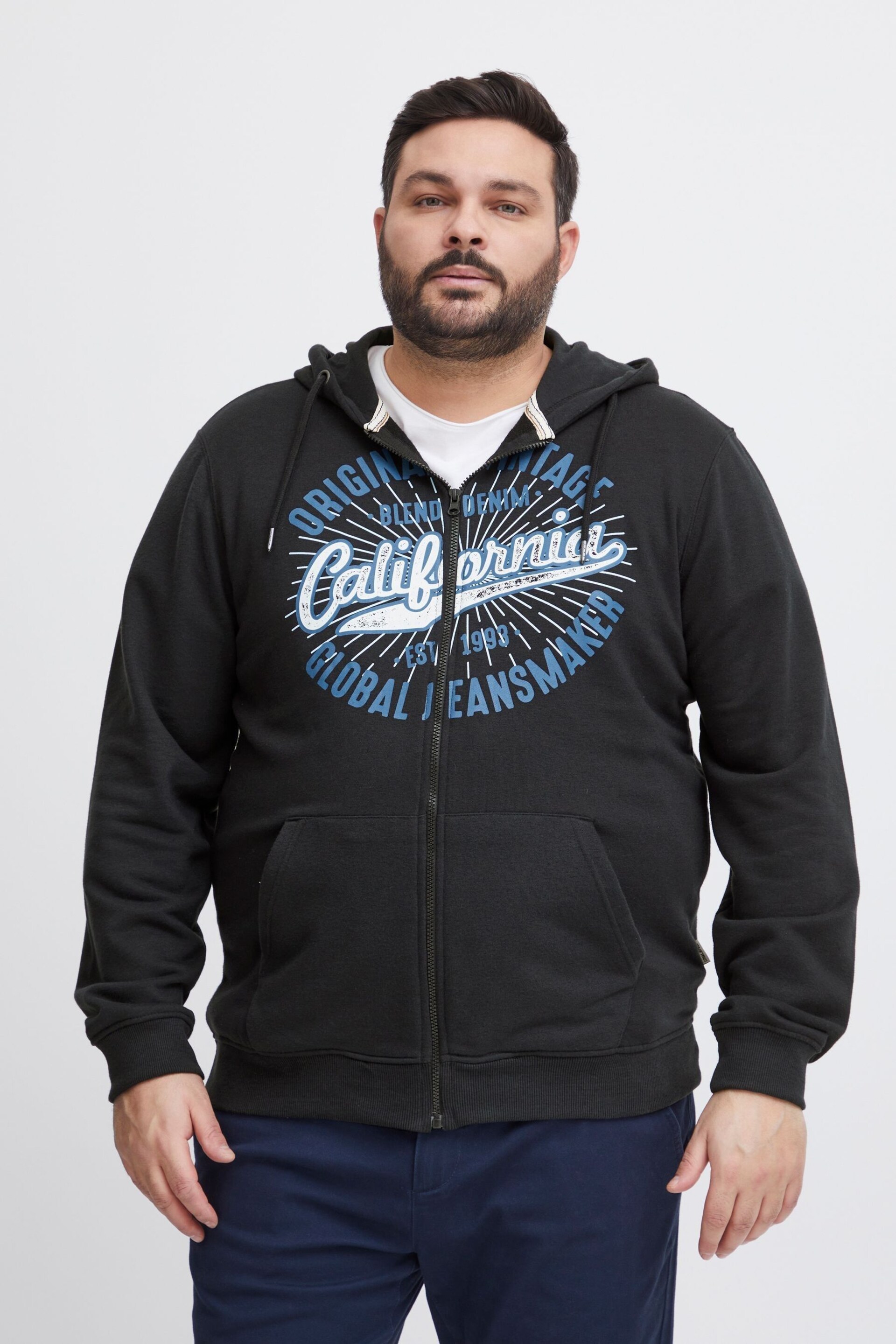 Blend Black Zip Through Hoodie - Image 1 of 5