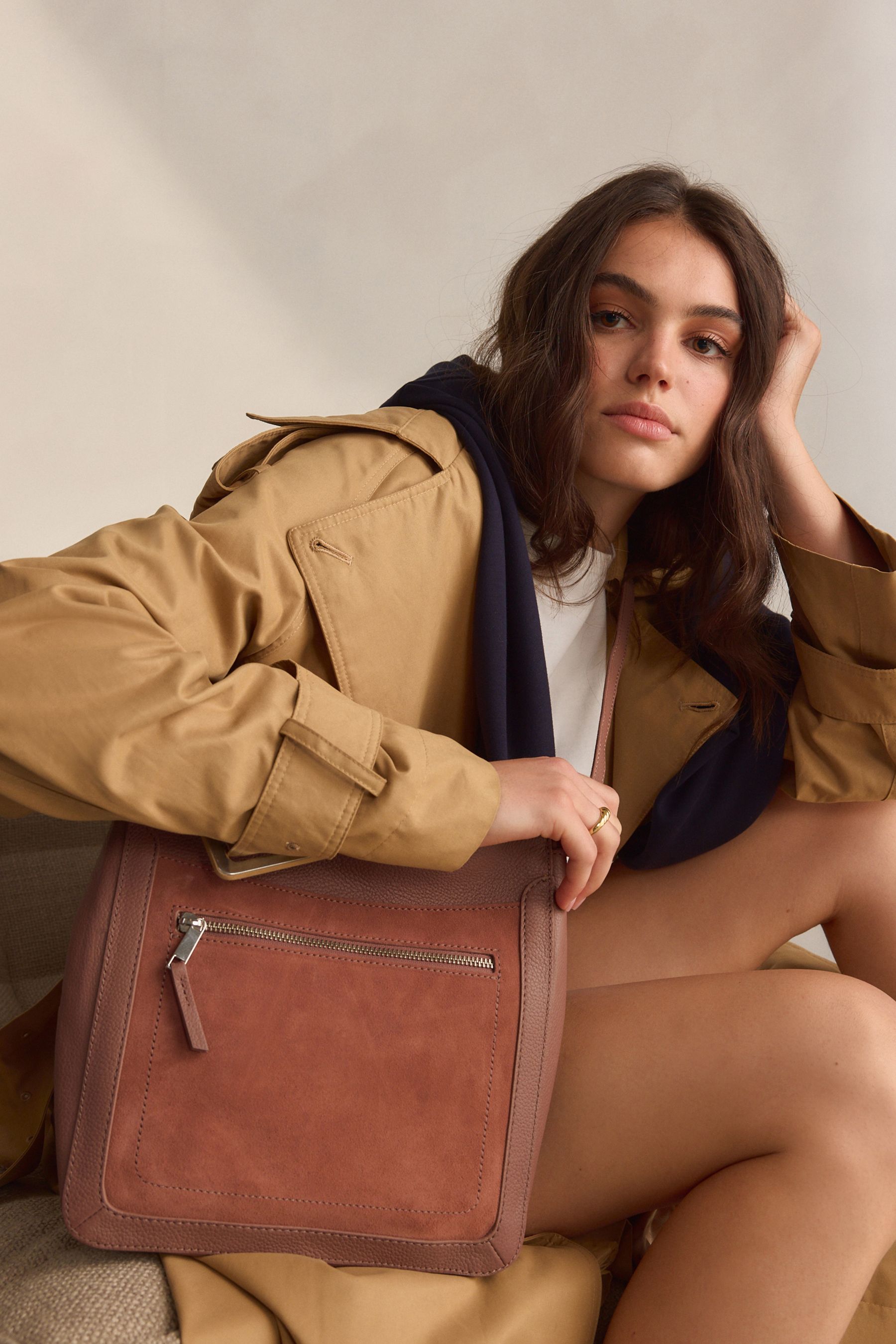Buy Pink Leather Pocket Messenger Bag from Next Canada
