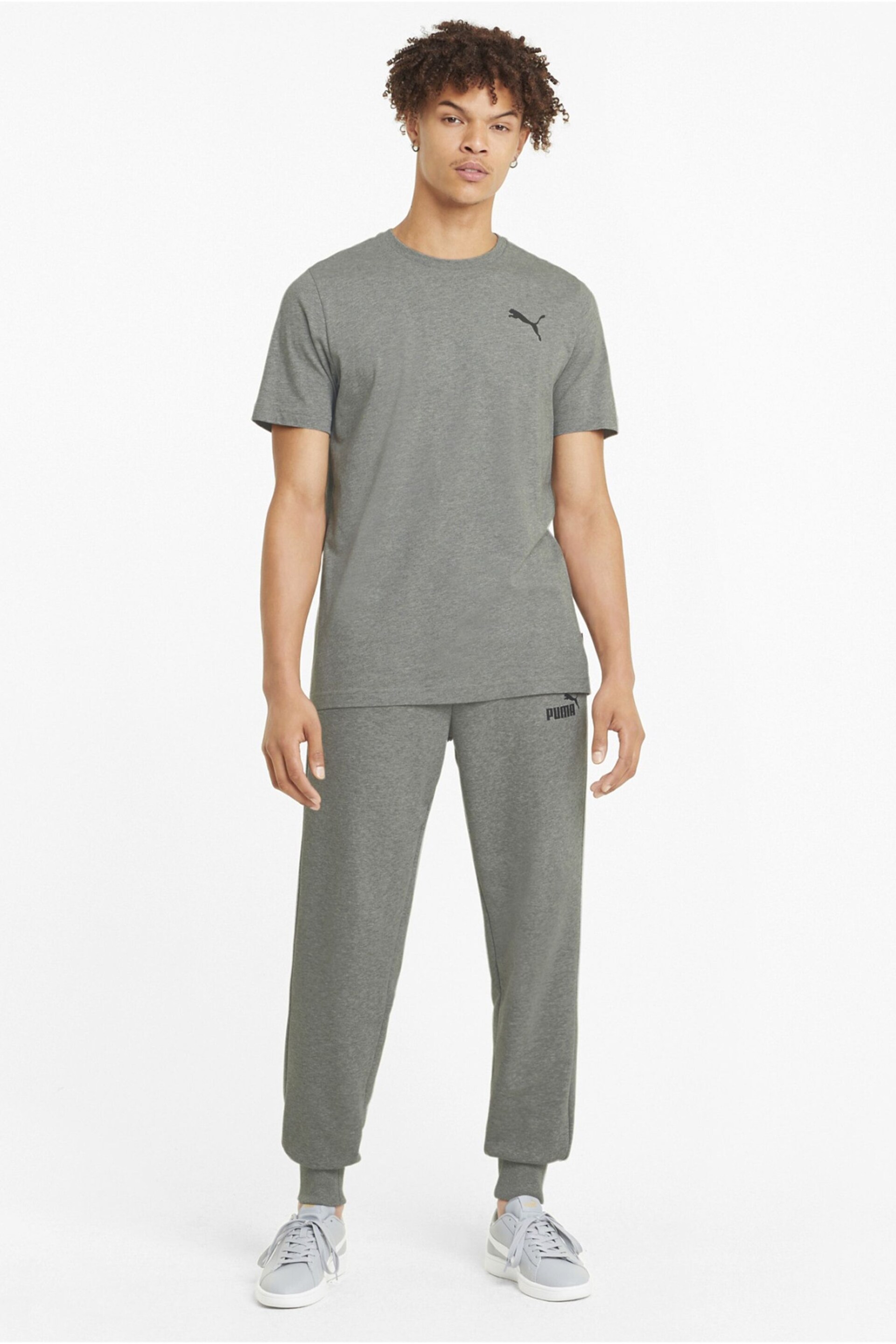 Puma Grey Mens Essentials Small Logo T-Shirt - Image 3 of 5