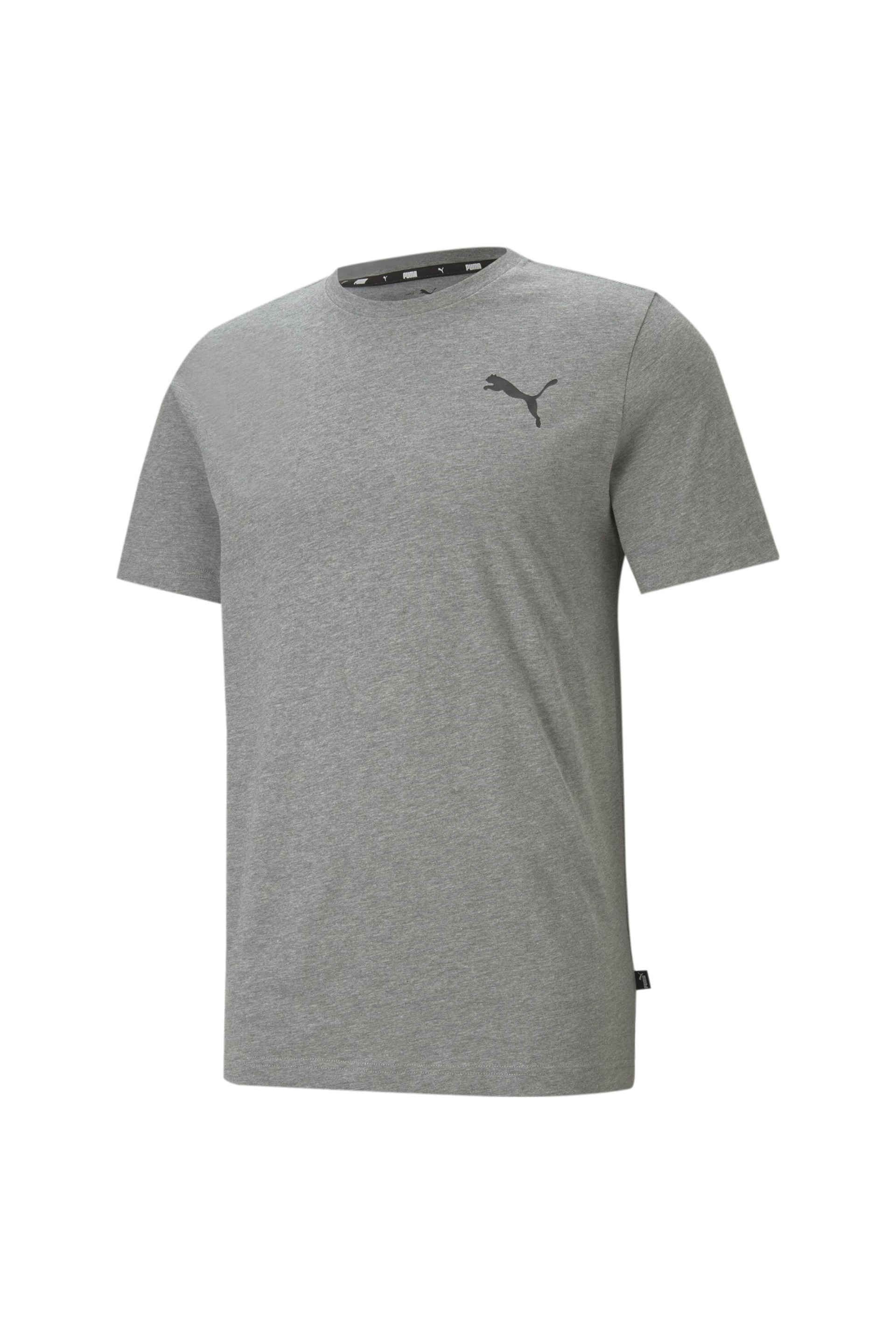Puma Grey Mens Essentials Small Logo T-Shirt - Image 4 of 5