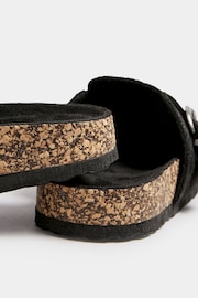 Yours Curve Black Faux Suede Clogs In Extra Wide EEE Fit - Image 3 of 5