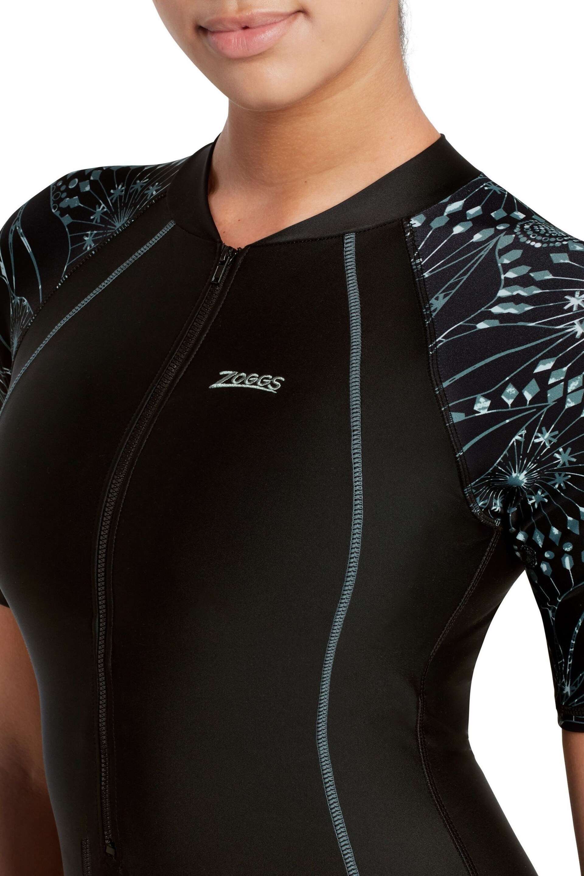 Zoggs Stellar UPF50+ Kneesuit Black Swimsuit With Removable Foam Cup Support - Image 4 of 6