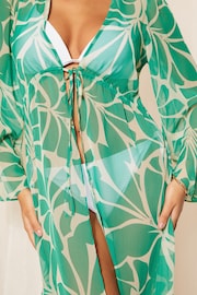 Friends Like These Green Kaftan Maxi With Belt - Image 2 of 4