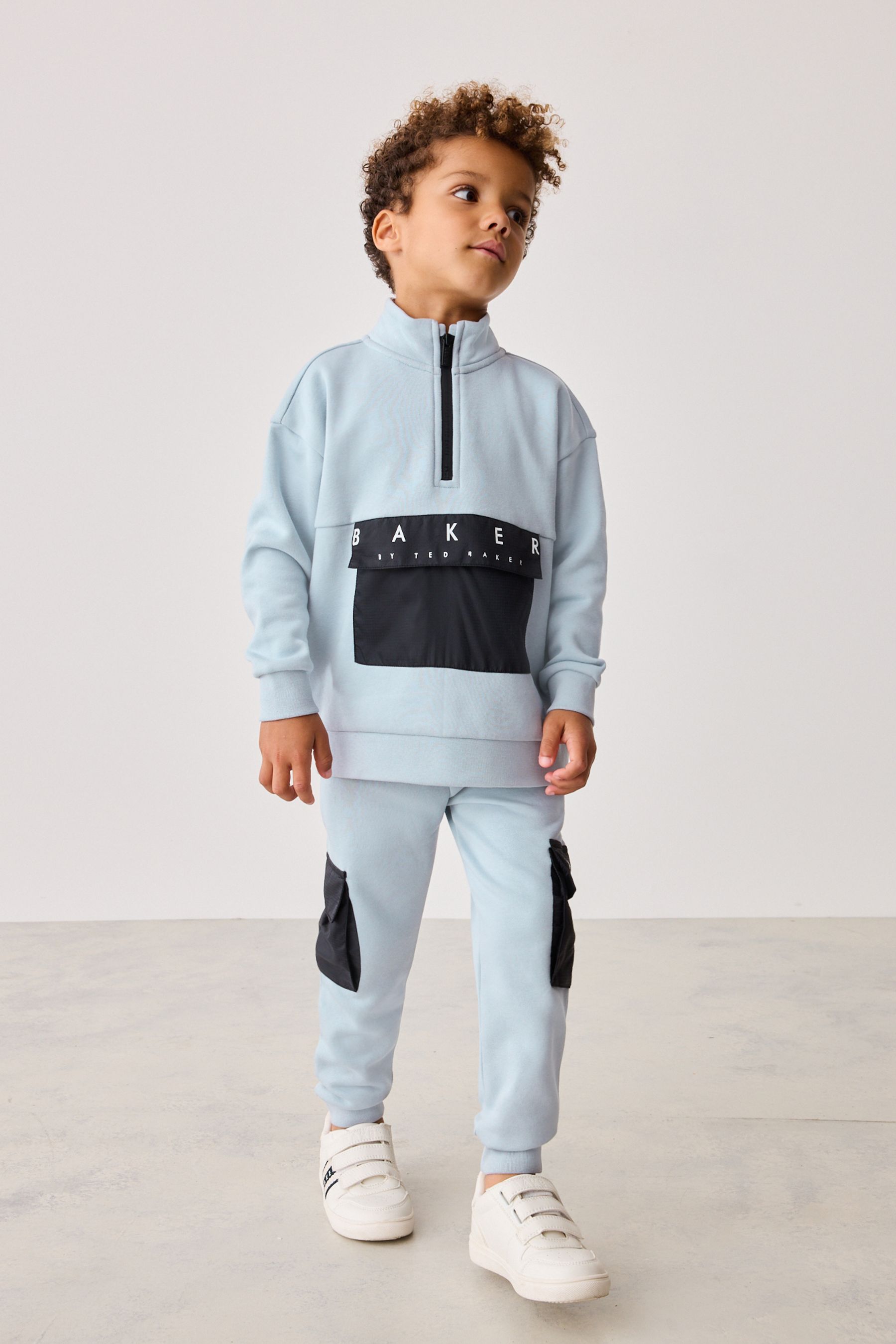 Buy Baker by Ted Baker Funnel Zip Neck Sweatshirt and Joggers Set from the Next UK online shop