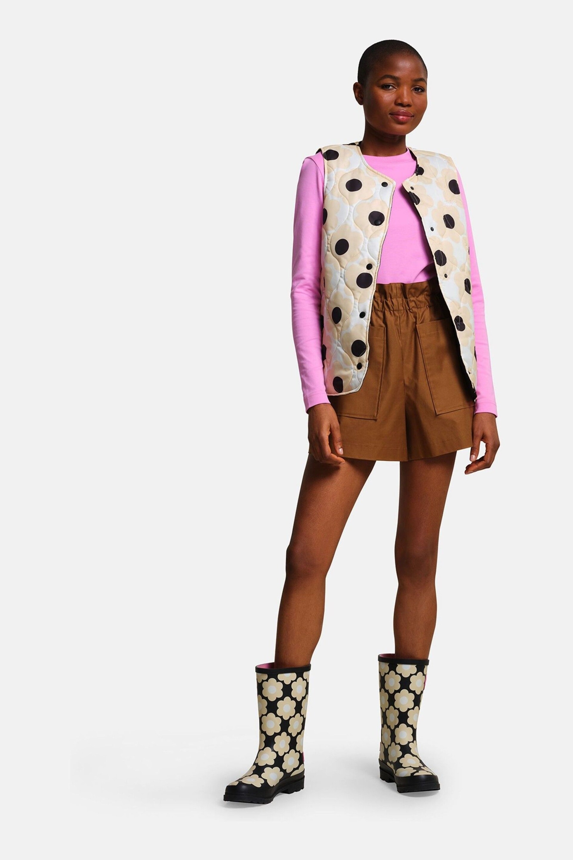 Regatta Cream Orla Kiely Printed Quilted Gilet - Image 1 of 6