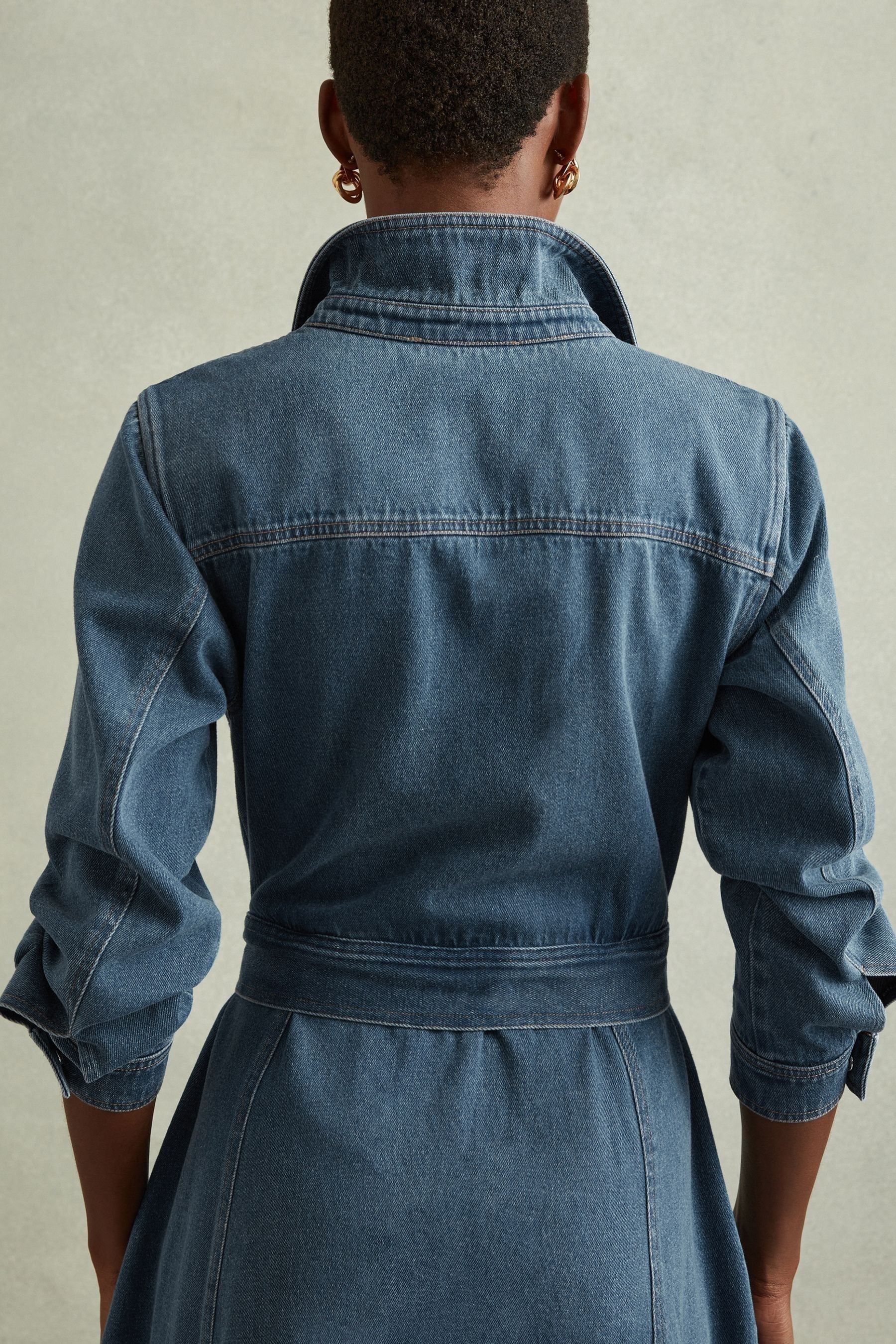 Buy Reiss Indigo Elsa Belted Denim Midi Dress from Next Canada