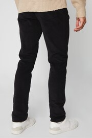 Threadbare Black Cotton Corduroy 5 Pocket Trousers With Stretch - Image 2 of 4